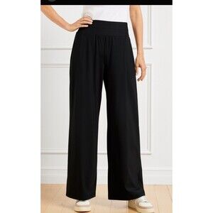 wide-leg pants by Talbots. Black Size XL  72 % Rayon,28% Spandex confortable.